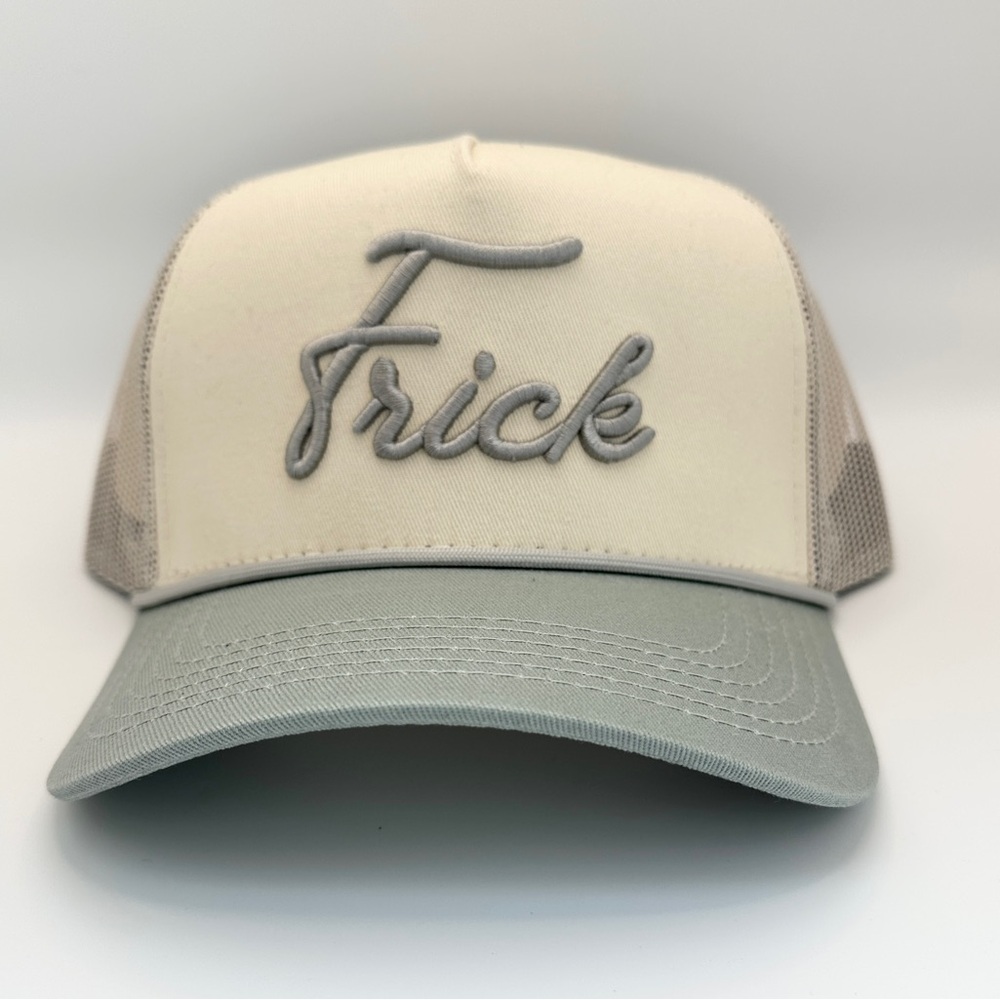 Dirty Word Trucker Hat “FRICK” Mesh Back Cap - Natural & Black - $35 MSRP